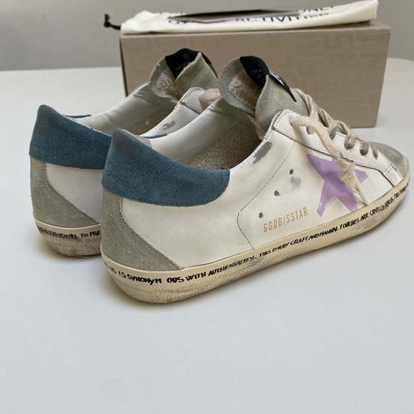 Golden Goose Superstar Sneaker in White/ Ice/ Pink/ Petrol size 40 New in Box - Picture 14 of 14